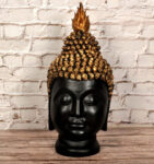 Lord Buddha Face Statue Black and Golden