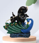 Peacock Krishna Statue Playing Flute Statue