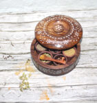 High Quality Wooden Spice Box | Spice Containers for Indian Kitchen | Antique Wooden Spice Box White Brass Size 8 Inches