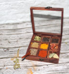 Antique Wooden Spice Box with 9 Square shape containers