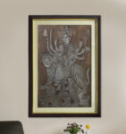 Maa Sherawali Foil Embossed Wall Painting