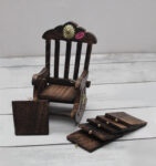Handicraft Wooden Tea Coaster Rocking Chair