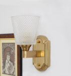 Decorative & Accent Wall Light with White Diamond Cutting Glass