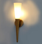 Mashal Fancy Wall Light in Brass Finish with Milky White Glass