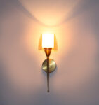 Antique Brass Wall Sconce with Double Shaded Glass