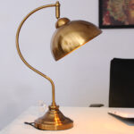 Antique Brass Golden Finish Table Lamp for Study