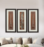 Eiffel Tower And Rose Flower Wall Painting