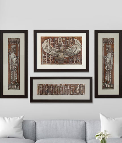 Ancient Persian Egyptian Wall Painting Set Of 4