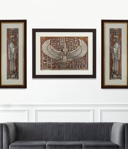 Archaemenid Soldier Egyptian Wall Painting Set Of 3