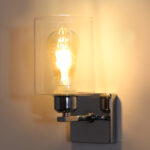 Elegant Chrome Finish Clear Glass Wall Sconce