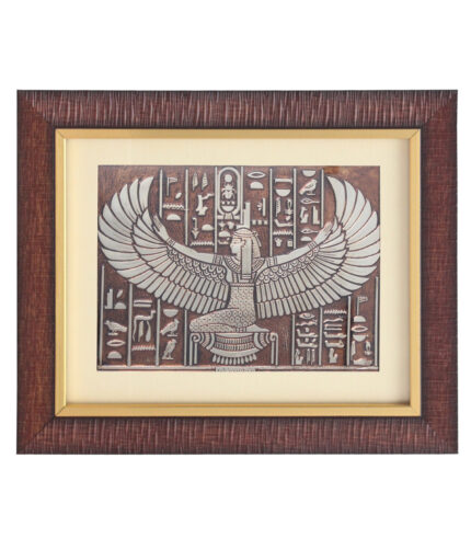 The Goddess Of Isis Wall Painting Brown & Golden Frame