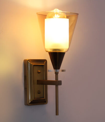 Brass Finish Cone Double Shaded Wall light