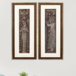 Pharaoh Nekhbet Wall Painting | Golden and Brown Design