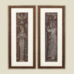 Pharaoh Nekhbet Wall Painting | Golden and Brown Design