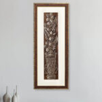 Delphinium Egyptian Wall Painting | Golden and Brown Design