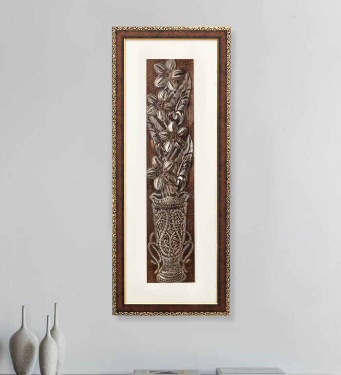 Delphinium Egyptian Wall Painting | Golden and Brown Design