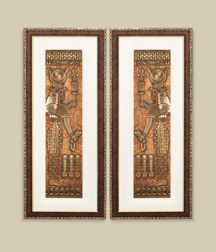 Egyptian goddess Wall Painting | Golden and Brown Design