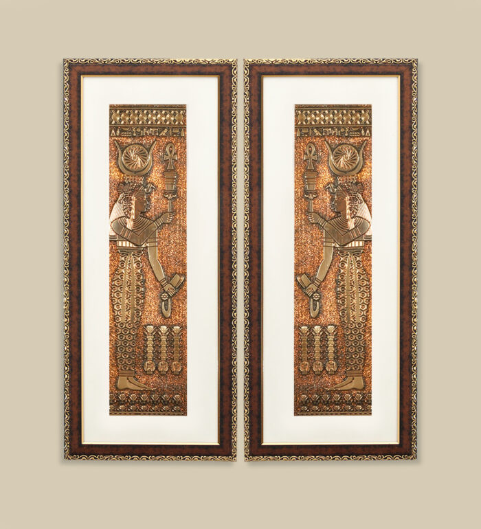 Egyptian goddess Wall Painting | Golden and Brown Design