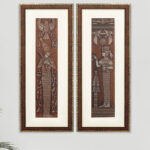 Egyptian King Pharaoh Wall Painting | Golden and Brown Design