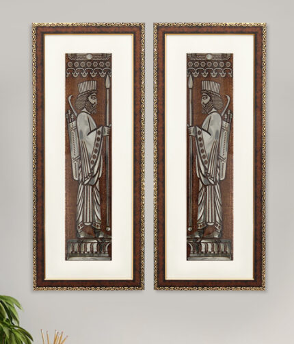 The Archaemenid Soldier Wall Painting | Golden and Brown Design