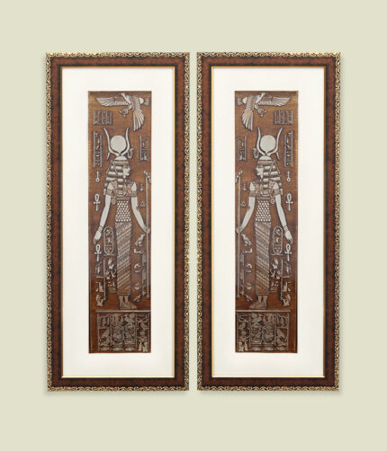 Mother Goddess Hathor Wall Painting | Golden and Brown