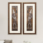 Ancient Egyptian God Wall Painting | Golden and Brown Design