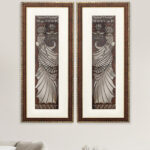 Egyptian Goddess Wall Painting | Golden and Brown Design