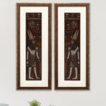 Egyptian God of Sky Wall Painting | Golden and Brown Design