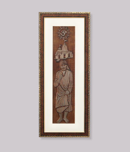 Divine Sai Baba Wall Painting | Golden and Brown Design