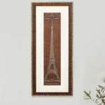 Eiffel Tower Wall Painting | Golden and Brown Design