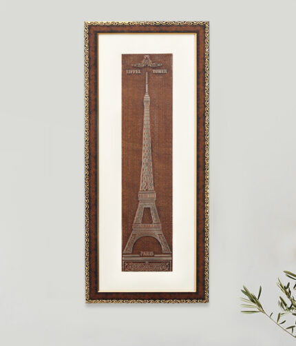 Eiffel Tower Wall Painting | Golden and Brown Design