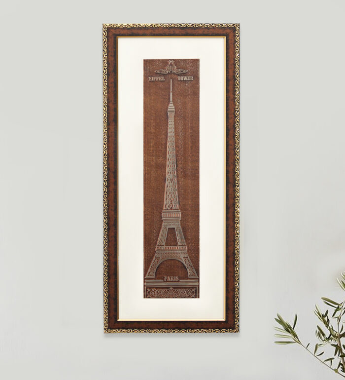 Eiffel Tower Wall Painting | Golden and Brown Design