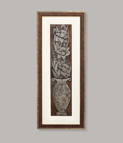 Antique Flower Egyptian Painting | Golden and Brown Design