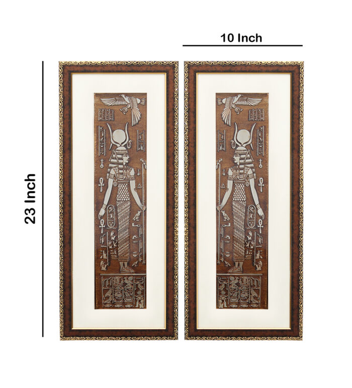 Mother Goddess Hathor Wall Painting | Golden and Brown