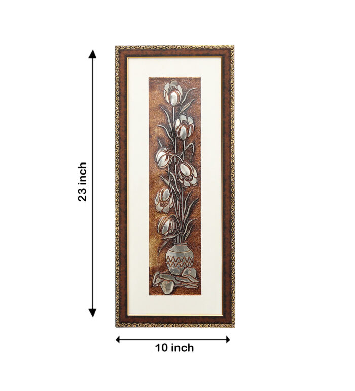 Egyptian PEONY Flower Wall Painting | Golden and Brown Design