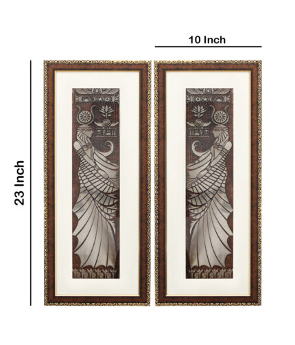 Egyptian Goddess Wall Painting | Golden and Brown Design