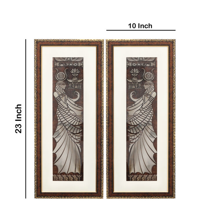 Egyptian Goddess Wall Painting | Golden and Brown Design