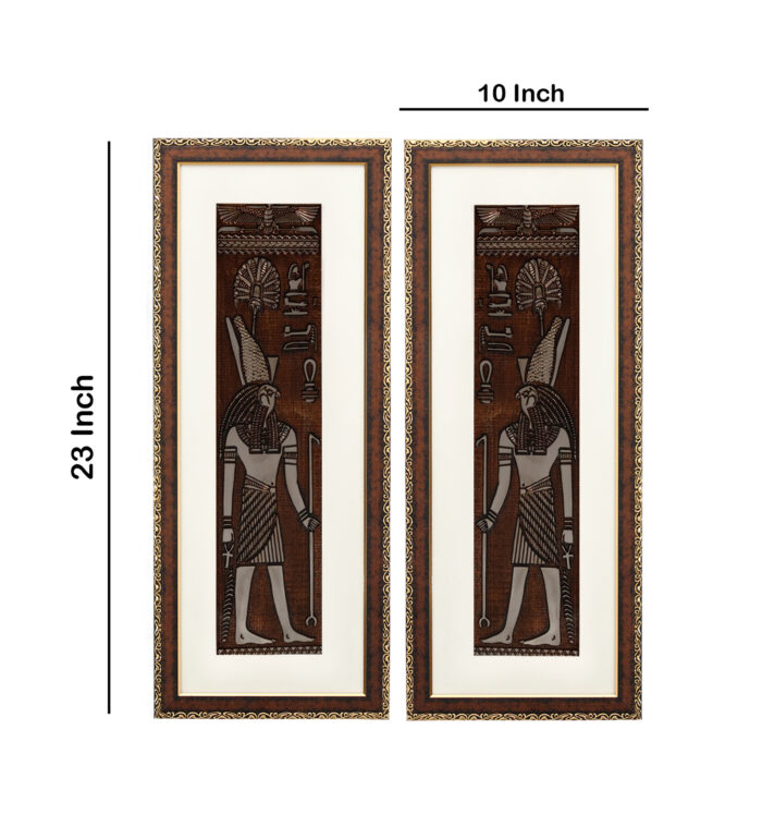 Egyptian God of Sky Wall Painting | Golden and Brown Design