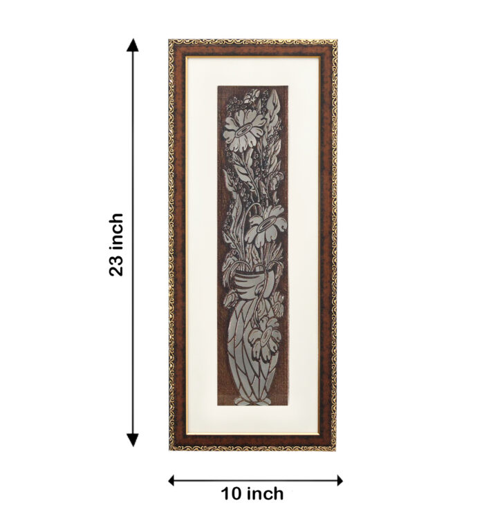 Bouquet Cosmos Flower Wall Painting | Golden and Brown Design