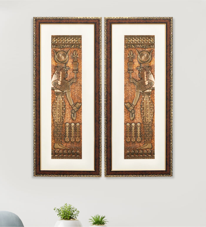 Egyptian goddess Wall Painting | Golden and Brown Design