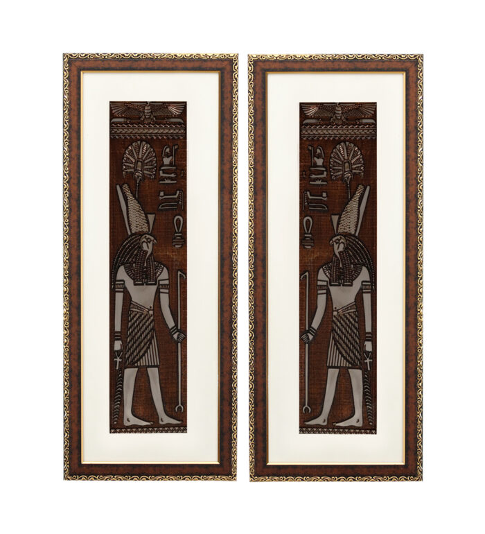 Egyptian God of Sky Wall Painting | Golden and Brown Design