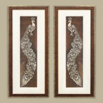 Peacock Love Couple Wall Painting | Golden and Brown Design