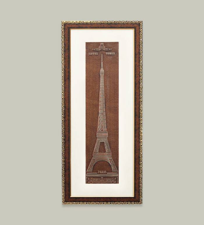 UntitleEiffel Tower Wall Painting | Golden and Brown Design