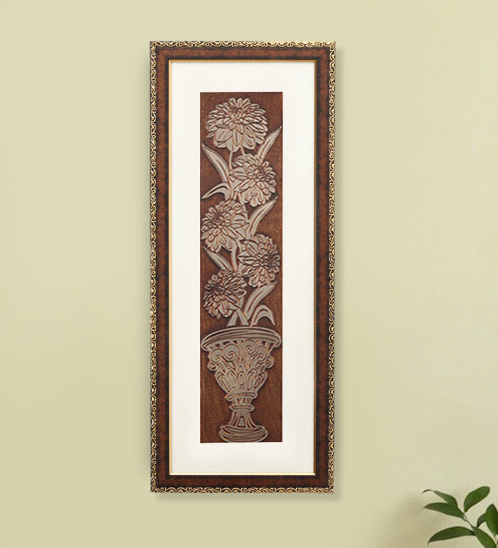 Egyptian candytuft Wall Painting | Golden and Brown Design