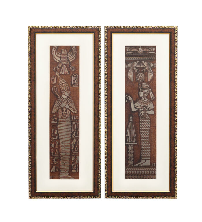 Egyptian King Pharaoh Wall Painting | Golden and Brown Design