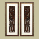 Egyptian God of Sky Wall Painting | Golden and Brown Design