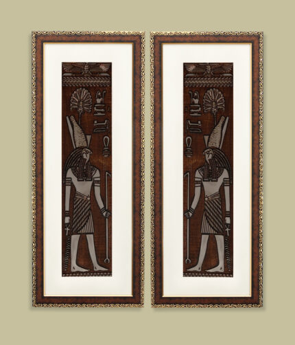 Egyptian God of Sky Wall Painting | Golden and Brown Design