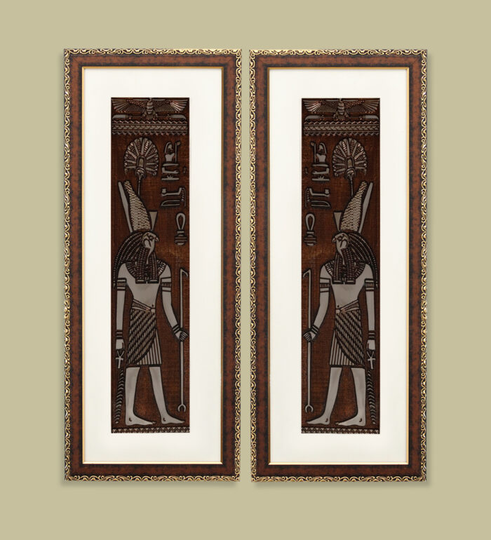 Egyptian God of Sky Wall Painting | Golden and Brown Design