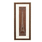 Untitled 4Eiffel Tower Wall Painting | Golden and Brown Design