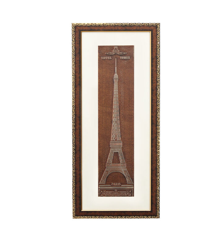 Untitled 4Eiffel Tower Wall Painting | Golden and Brown Design